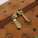 MCM Logogram Vicetos Boston Bag PVC Leather 2way Brown Gold Auth 137855-18