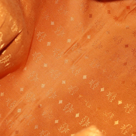 MCM Logogram Vicetos Boston Bag PVC Leather 2way Brown Gold Auth 137855