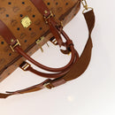 MCM Logogram Vicetos Boston Bag PVC Leather 2way Brown Gold Auth 137855-7