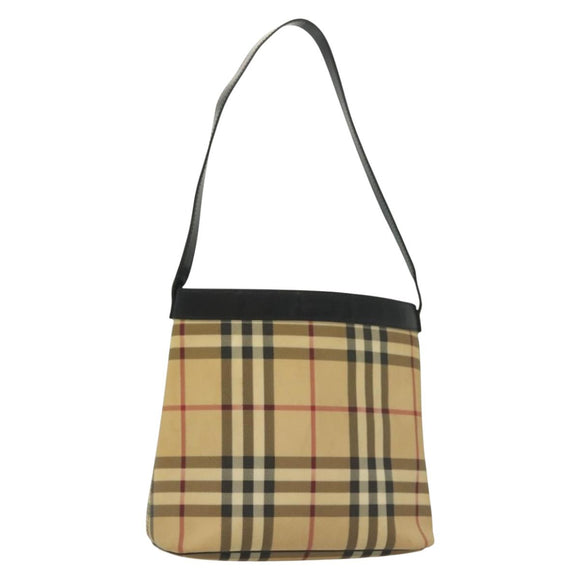 BURBERRY Nova Check Shoulder Bag PVC Beige Auth 137857