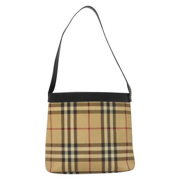 BURBERRY Nova Check Shoulder Bag PVC Beige Auth 137857