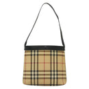 BURBERRY Nova Check Shoulder Bag PVC Beige Auth 137857-2