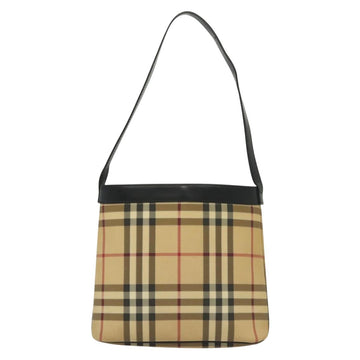 BURBERRY Nova Check Shoulder Bag PVC Beige Auth 137857 - 0