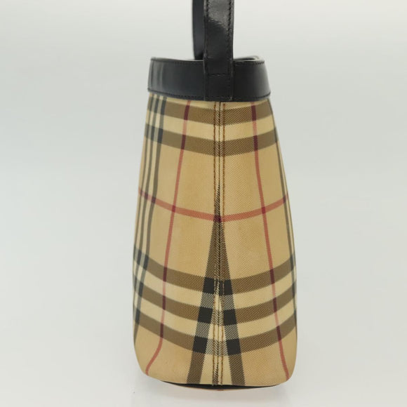 BURBERRY Nova Check Shoulder Bag PVC Beige Auth 137857