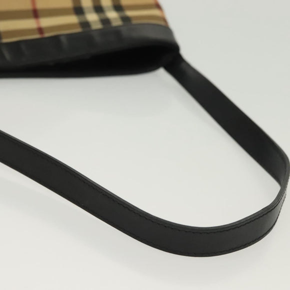 BURBERRY Nova Check Shoulder Bag PVC Beige Auth 137857