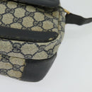 GUCCI GG Supreme Shoulder Bag PVC Navy Gold Auth 137864-14