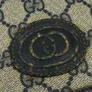 GUCCI GG Supreme Shoulder Bag PVC Navy Gold Auth 137864-17