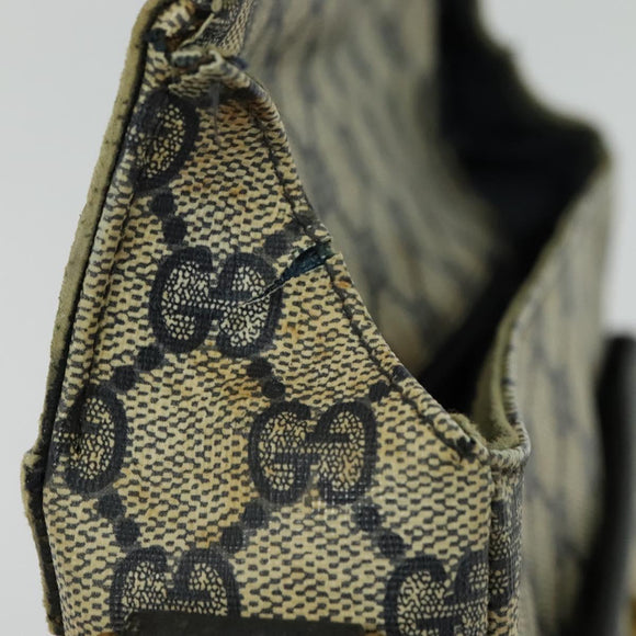 GUCCI GG Supreme Shoulder Bag PVC Navy Gold Auth 137864