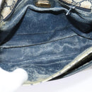 GUCCI GG Supreme Shoulder Bag PVC Navy Gold Auth 137864-11