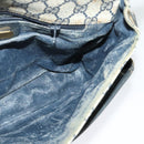 GUCCI GG Supreme Shoulder Bag PVC Navy Gold Auth 137864-20