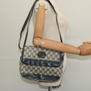 GUCCI GG Supreme Shoulder Bag PVC Navy Gold Auth 137864-24