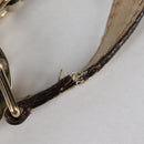 GUCCI GG Canvas Guccissima Shoulder Bag Leather Gold White 203504 Auth 137866-9