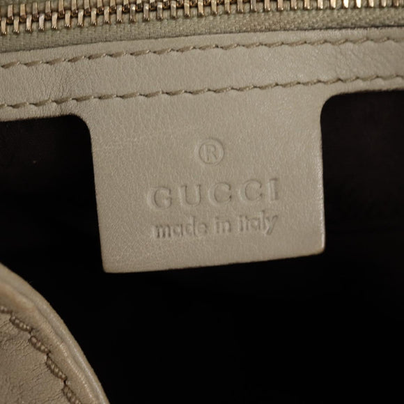 GUCCI GG Canvas Guccissima Shoulder Bag Leather Gold White 203504 Auth 137866