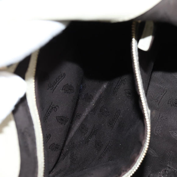 GUCCI GG Canvas Guccissima Shoulder Bag Leather Gold White 203504 Auth 137866