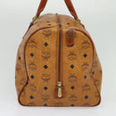 MCM Logogram Vicetos Boston Bag PVC Leather Brown Gold Auth 137869-3