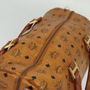 MCM Logogram Vicetos Boston Bag PVC Leather Brown Gold Auth 137869-6