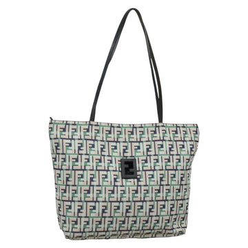FENDI Zucca Canvas Tote Bag Green Silver Auth 137870