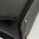 Salvatore Ferragamo Gancini Shoulder Bag Leather Black Gold Auth 137871-12