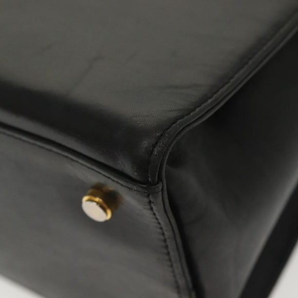 Salvatore Ferragamo Gancini Shoulder Bag Leather Black Gold Auth 137871