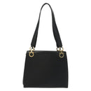Salvatore Ferragamo Gancini Shoulder Bag Leather Black Gold Auth 137871-2