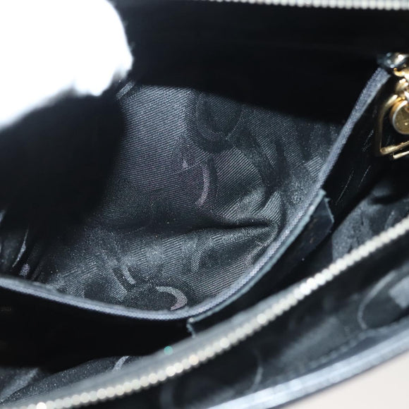 Salvatore Ferragamo Gancini Shoulder Bag Leather Black Gold Auth 137871