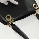 Salvatore Ferragamo Gancini Shoulder Bag Leather Black Gold Auth 137871-6