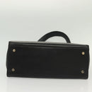 Salvatore Ferragamo Gancini Shoulder Bag Leather Black Gold Auth 137871-9