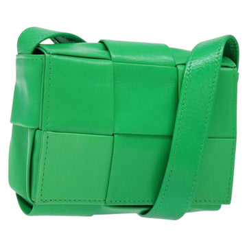 BOTTEGA VENETA Candy Cassette Shoulder Bag Leather Green Auth 137872