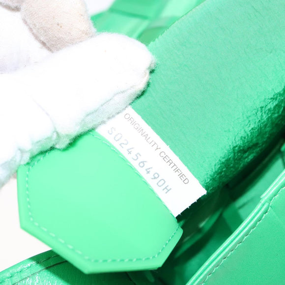 BOTTEGA VENETA Candy Cassette Shoulder Bag Leather Green Auth 137872