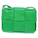 BOTTEGA VENETA Candy Cassette Shoulder Bag Leather Green Auth 137872-2