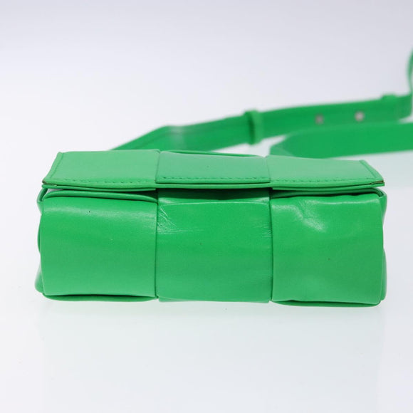 BOTTEGA VENETA Candy Cassette Shoulder Bag Leather Green Auth 137872
