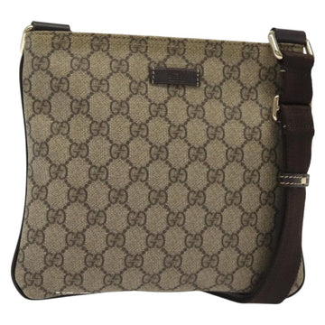 GUCCI GG Supreme Shoulder Bag PVC Beige Gold 201538 Auth 137883