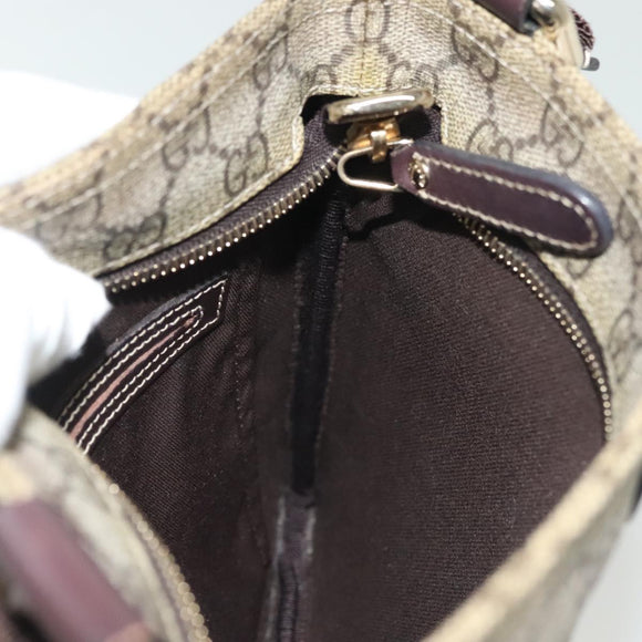 GUCCI GG Supreme Shoulder Bag PVC Beige Gold 201538 Auth 137883