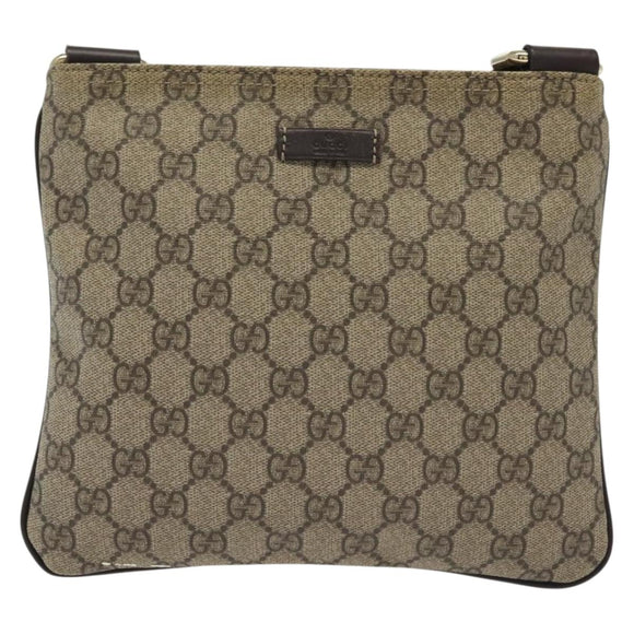 GUCCI GG Supreme Shoulder Bag PVC Beige Gold 201538 Auth 137883