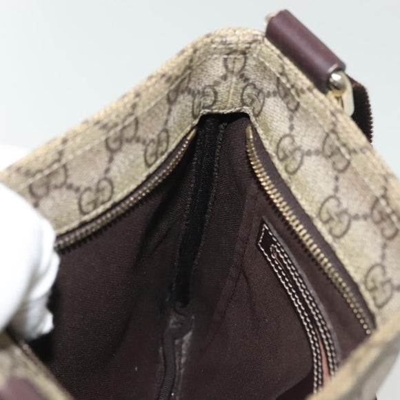 GUCCI GG Supreme Shoulder Bag PVC Beige Gold 201538 Auth 137883