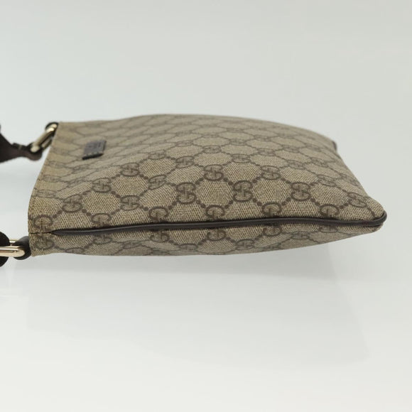 GUCCI GG Supreme Shoulder Bag PVC Beige Gold 201538 Auth 137883