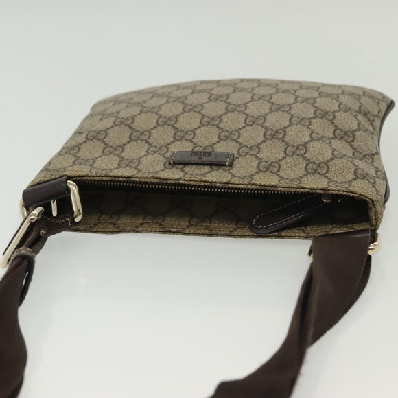 GUCCI GG Supreme Shoulder Bag PVC Beige Gold 201538 Auth 137883