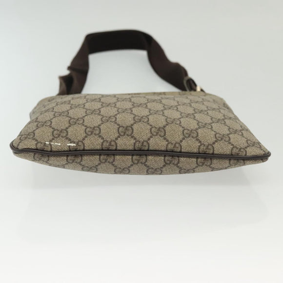 GUCCI GG Supreme Shoulder Bag PVC Beige Gold 201538 Auth 137883