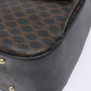 CELINE Macadam Canvas Hand Bag PVC Leather Black Gold Auth 137885A-14
