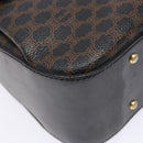 CELINE Macadam Canvas Hand Bag PVC Leather Black Gold Auth 137885A-15