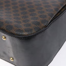 CELINE Macadam Canvas Hand Bag PVC Leather Black Gold Auth 137885A-16