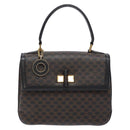 CELINE Macadam Canvas Hand Bag PVC Leather Black Gold Auth 137885A-13
