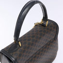 CELINE Macadam Canvas Hand Bag PVC Leather Black Gold Auth 137885A-6
