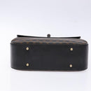 CELINE Macadam Canvas Hand Bag PVC Leather Black Gold Auth 137885A-5