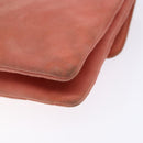 CHANEL Chain 2.55 Choco Bar Shoulder Bag Suede Pink Silver CC Auth 137890-15