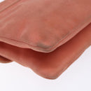 CHANEL Chain 2.55 Choco Bar Shoulder Bag Suede Pink Silver CC Auth 137890-16