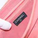 CHANEL Chain 2.55 Choco Bar Shoulder Bag Suede Pink Silver CC Auth 137890-18