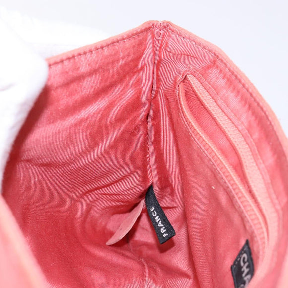 CHANEL Chain 2.55 Choco Bar Shoulder Bag Suede Pink Silver CC Auth 137890