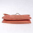 CHANEL Chain 2.55 Choco Bar Shoulder Bag Suede Pink Silver CC Auth 137890-5