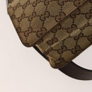 GUCCI GG Canvas Shoulder Bag Beige Silver 120841 Auth 137892-13
